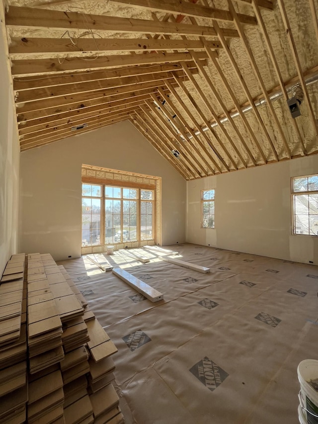 view of unfinished attic