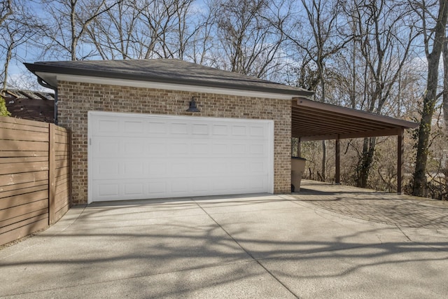 garage with a carport