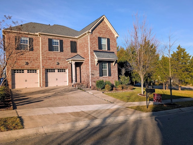 view of front facade with a garage