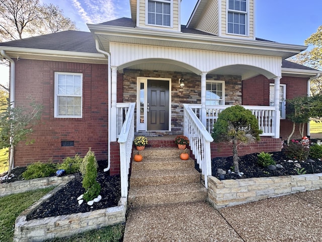 view of front of property with covered porch