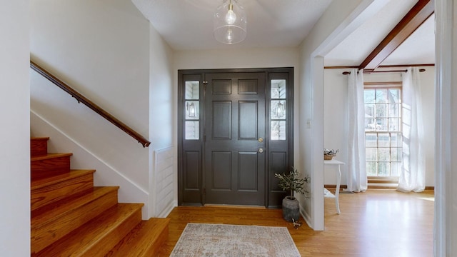 foyer featuring light hardwood / wood-style floors