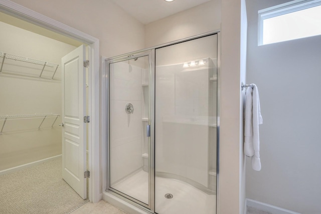 bathroom with walk in shower