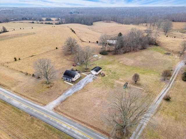 bird's eye view featuring a rural view