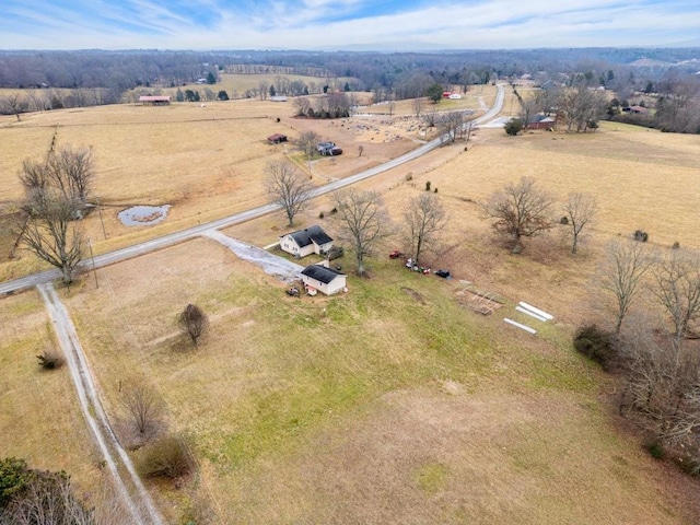 bird's eye view featuring a rural view