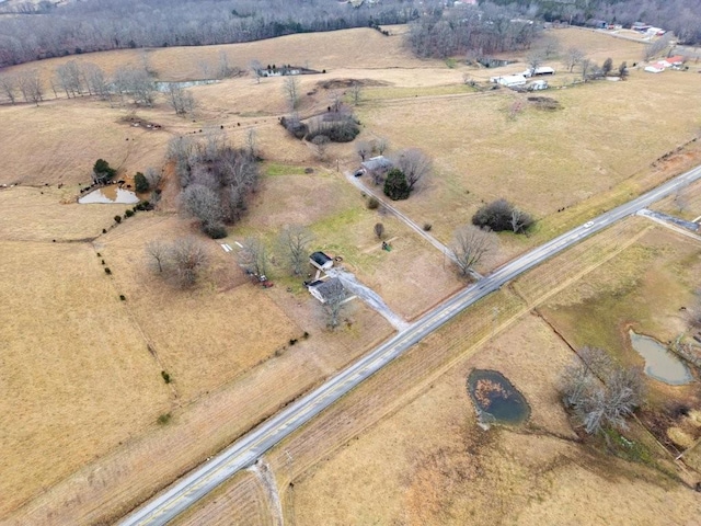 drone / aerial view with a rural view