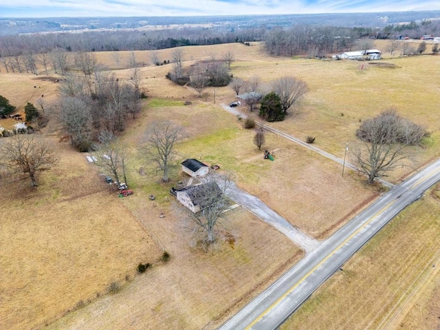 aerial view with a rural view