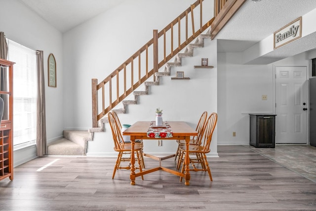 dining room with hardwood / wood-style flooring