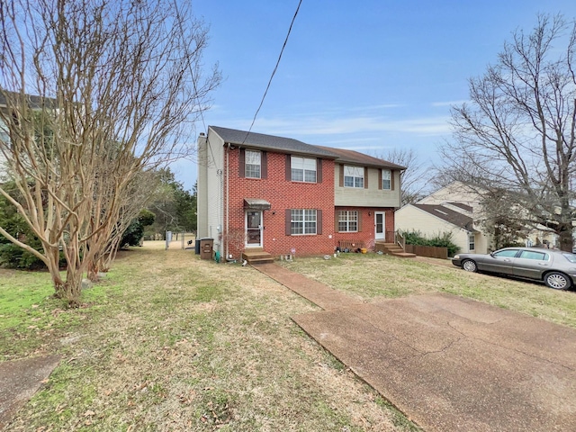 view of front of home with a front yard