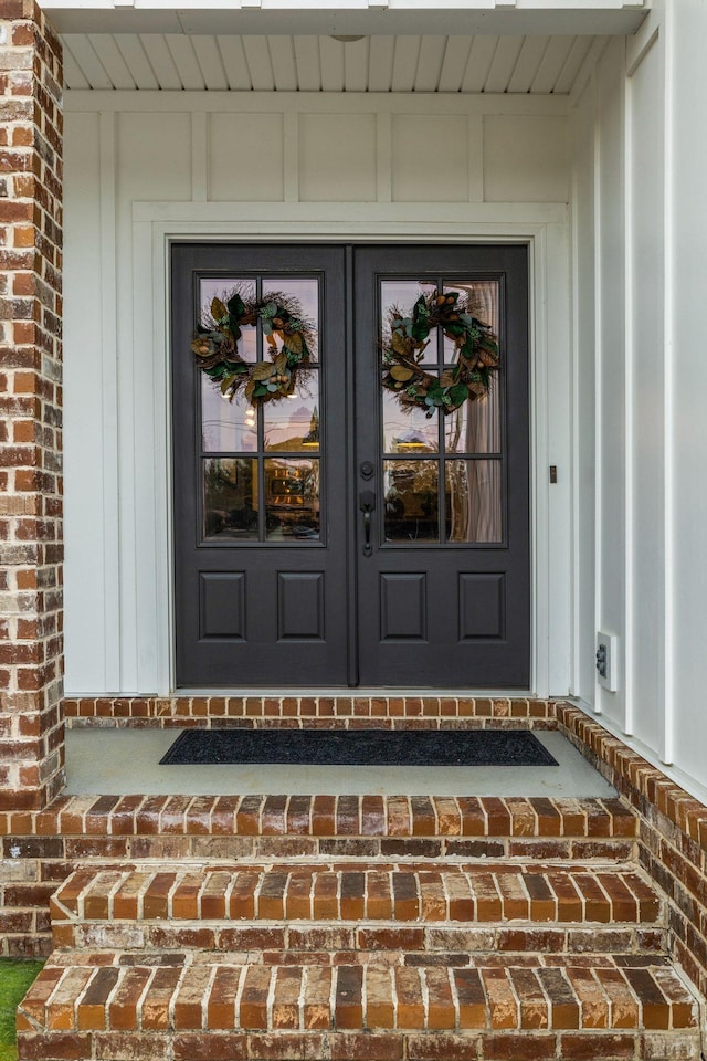 entrance to property with french doors