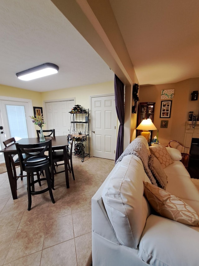 view of tiled living room