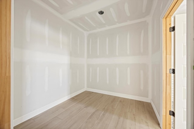 unfurnished room featuring light wood-type flooring