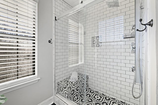 bathroom with an enclosed shower