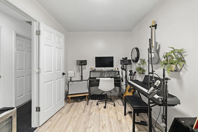 office featuring light hardwood / wood-style flooring