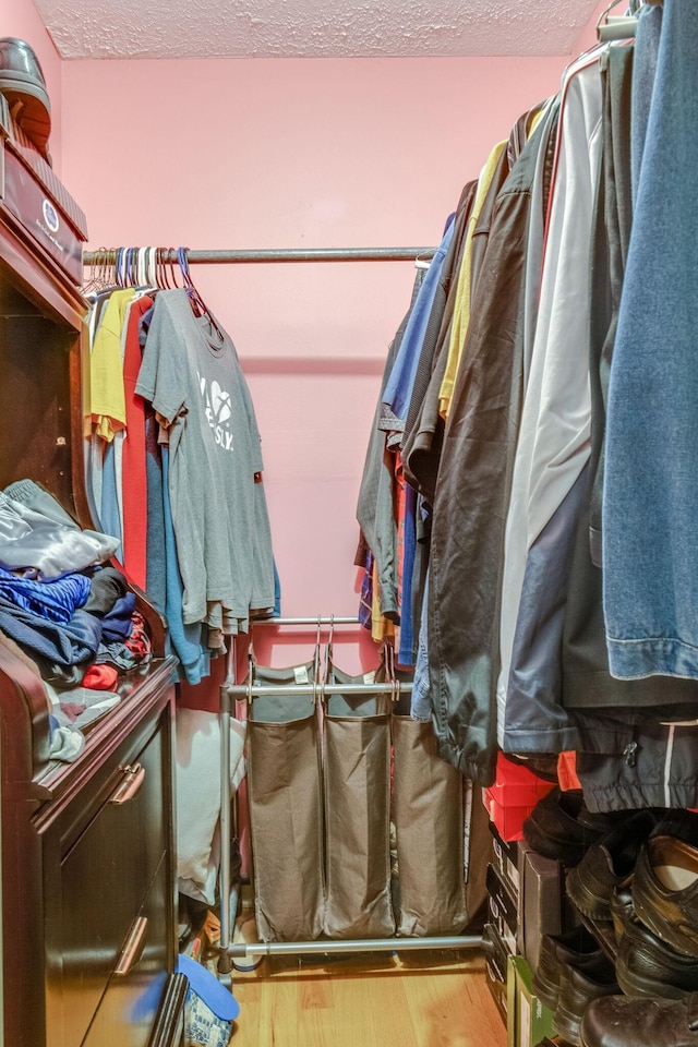 spacious closet with wood-type flooring