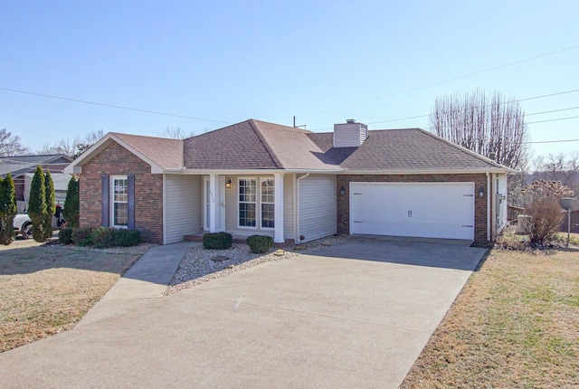 ranch-style home with a garage