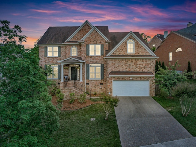 view of front facade featuring a garage