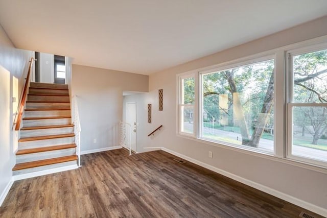 interior space with hardwood / wood-style floors and a wealth of natural light