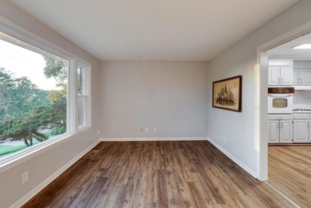 spare room with wood-type flooring