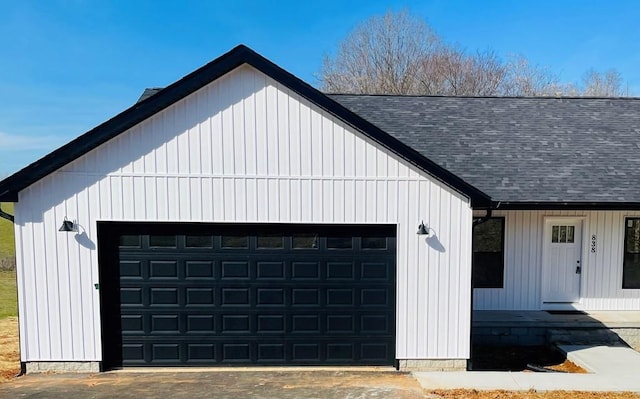 view of garage