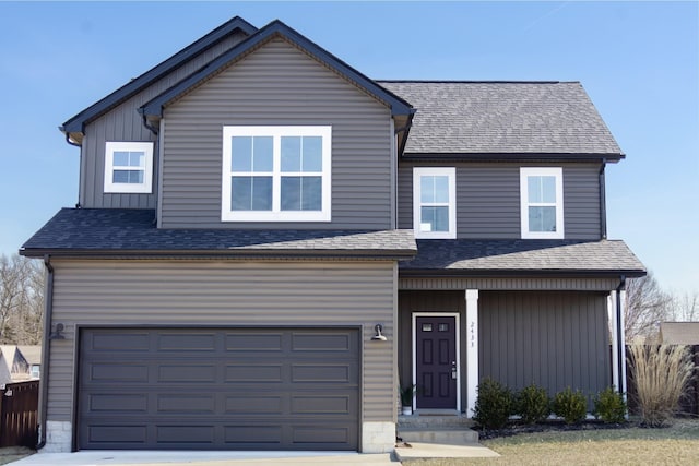 view of front facade featuring a garage