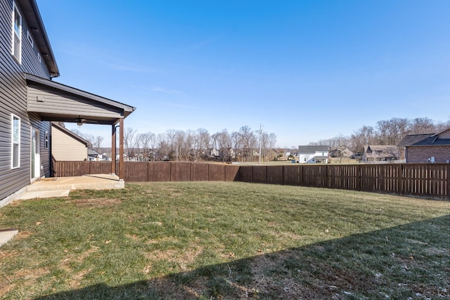 view of yard featuring a patio