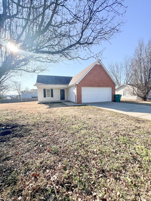 view of front of home with a garage