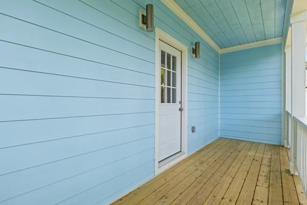 doorway to property with a balcony