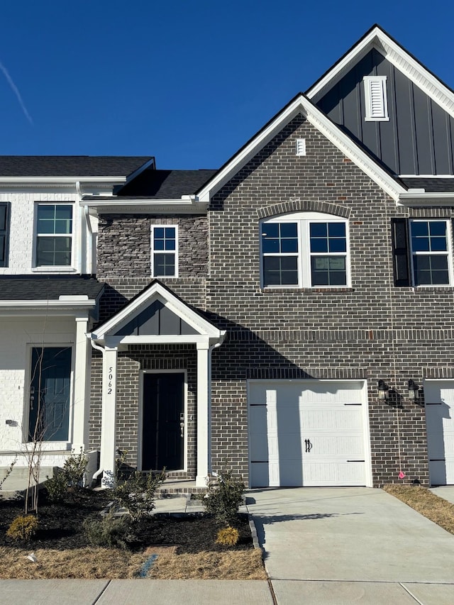 view of front of house with a garage