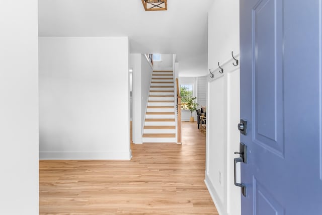 foyer featuring light hardwood / wood-style floors