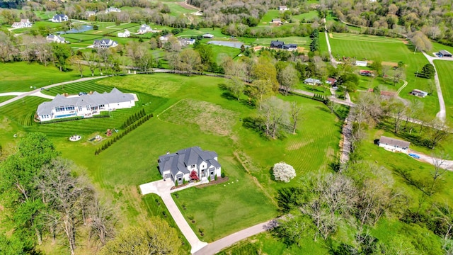 drone / aerial view featuring a rural view