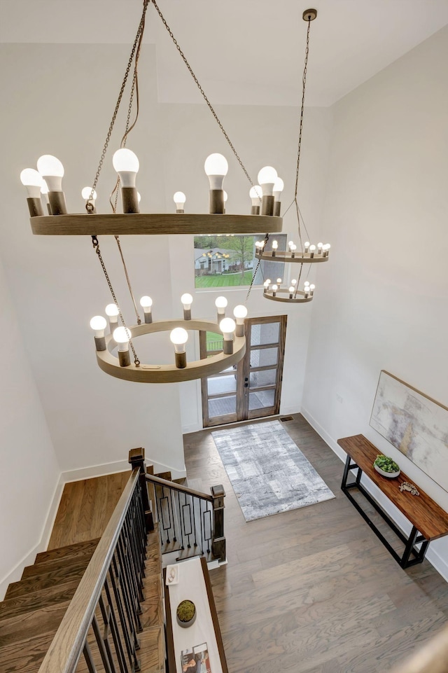 entryway with dark wood-type flooring