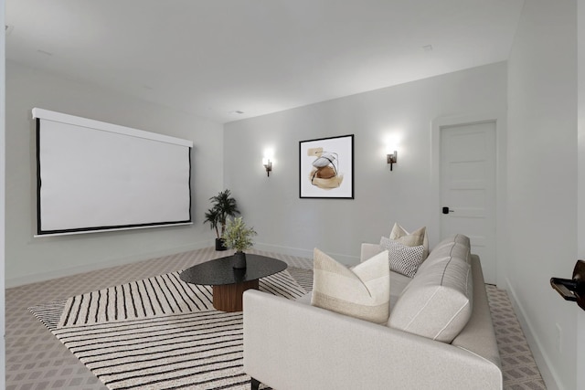 view of carpeted home theater