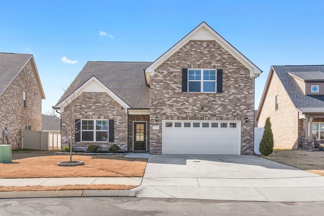 view of property featuring a garage