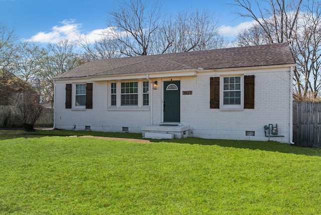 view of front of home with a front yard