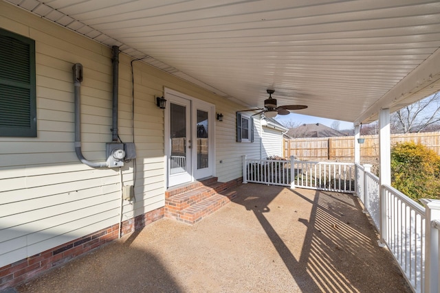 view of patio / terrace with ceiling fan