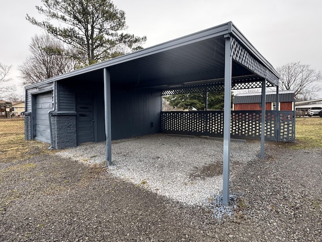 view of parking featuring a carport