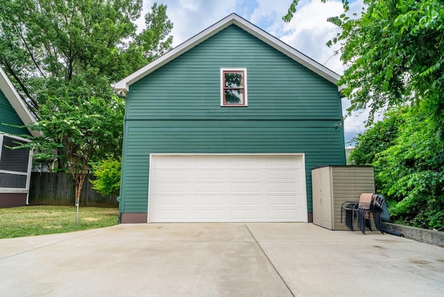 view of garage