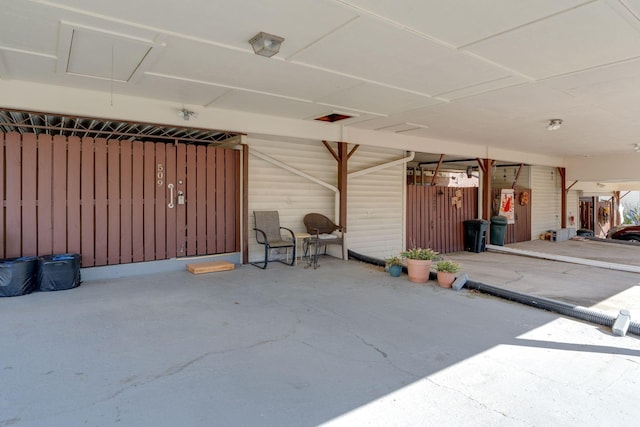 view of garage