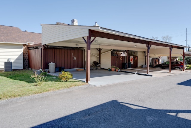 view of car parking featuring a carport