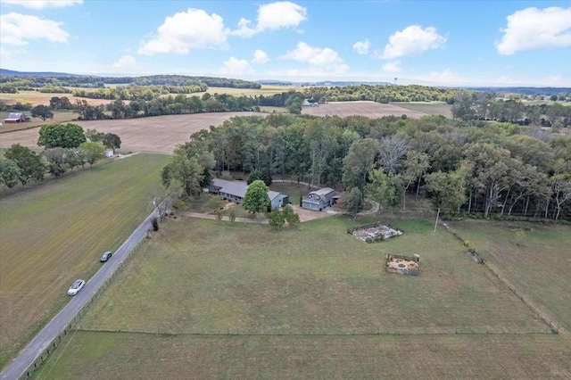 bird's eye view with a rural view