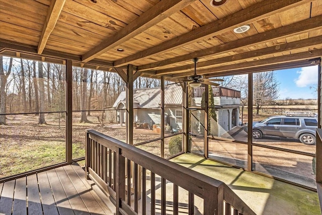 deck with ceiling fan