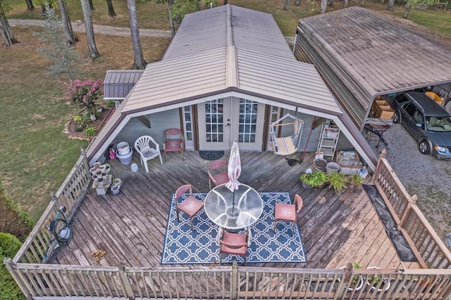 exterior space featuring french doors