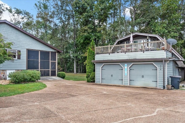 view of garage