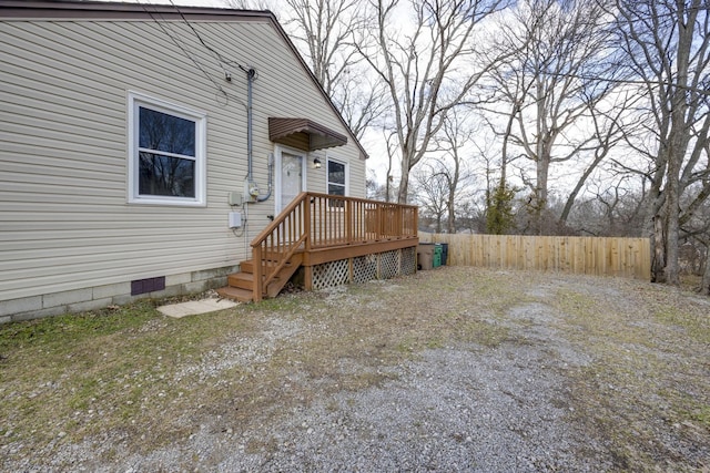 view of yard with a deck