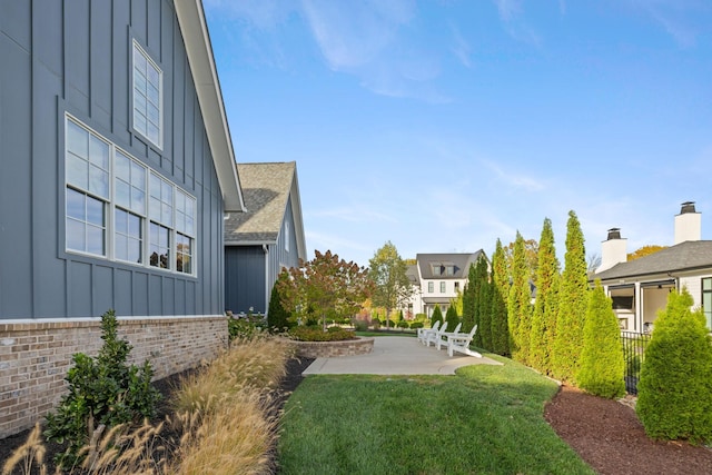 view of yard with a patio area