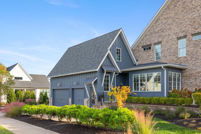 view of front of property featuring a garage