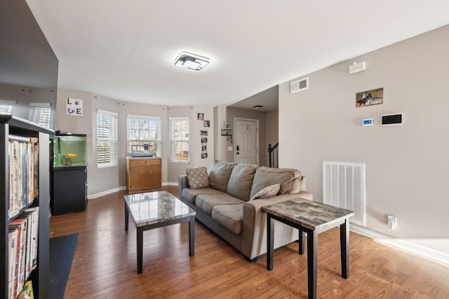 living room featuring hardwood / wood-style flooring