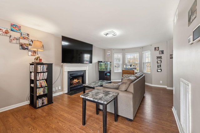 living room featuring hardwood / wood-style flooring