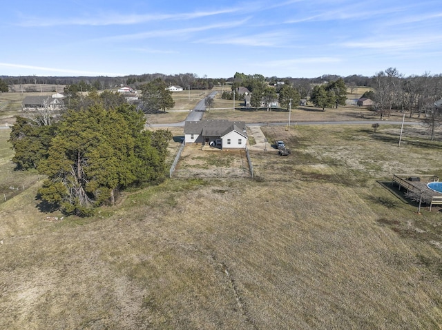 drone / aerial view featuring a rural view