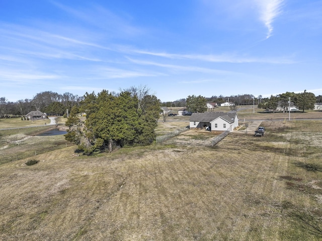 aerial view with a rural view